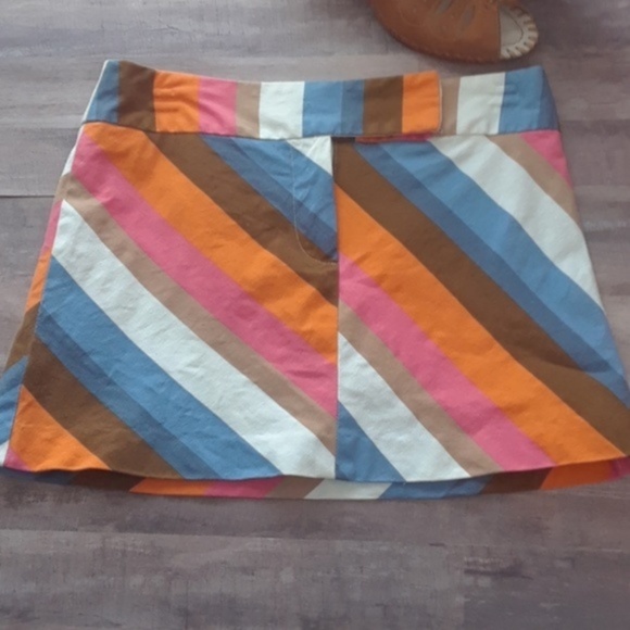 Trina Turk 70's Retro mini Skirt multi Color - Picture 1 of 7
